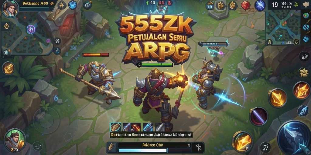 Tangkapan layar gameplay 555ZK, menunjukkan pertempuran seru dalam ARPG.