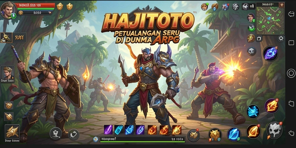 Screenshot gameplay HAJITOTO menampilkan pertarungan seru di dunia fantasi.