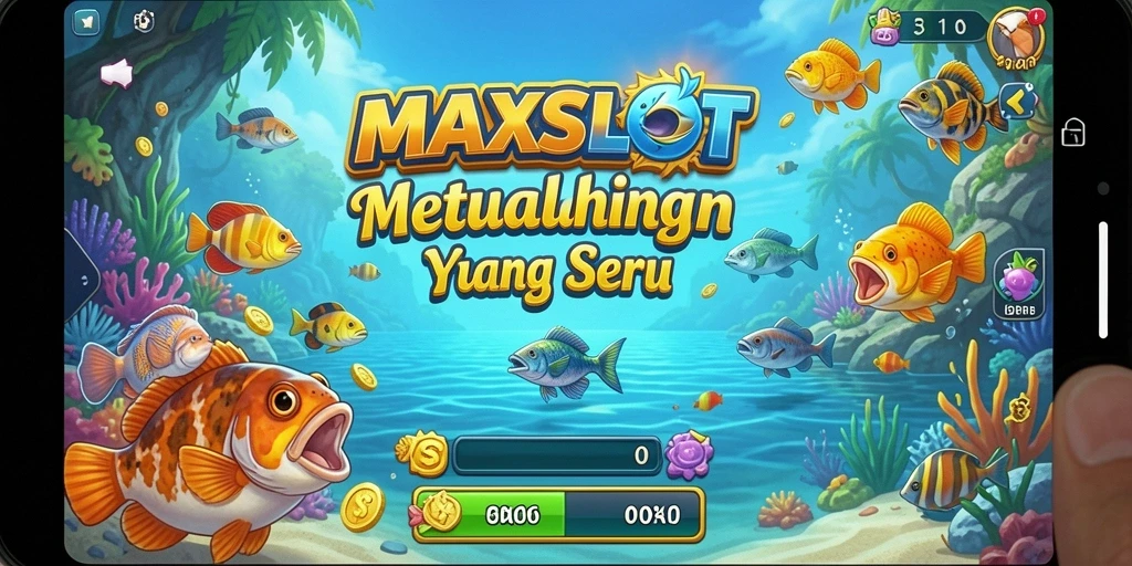 Tampilan gameplay menarik dari MAXSLOT saat memancing di laut.