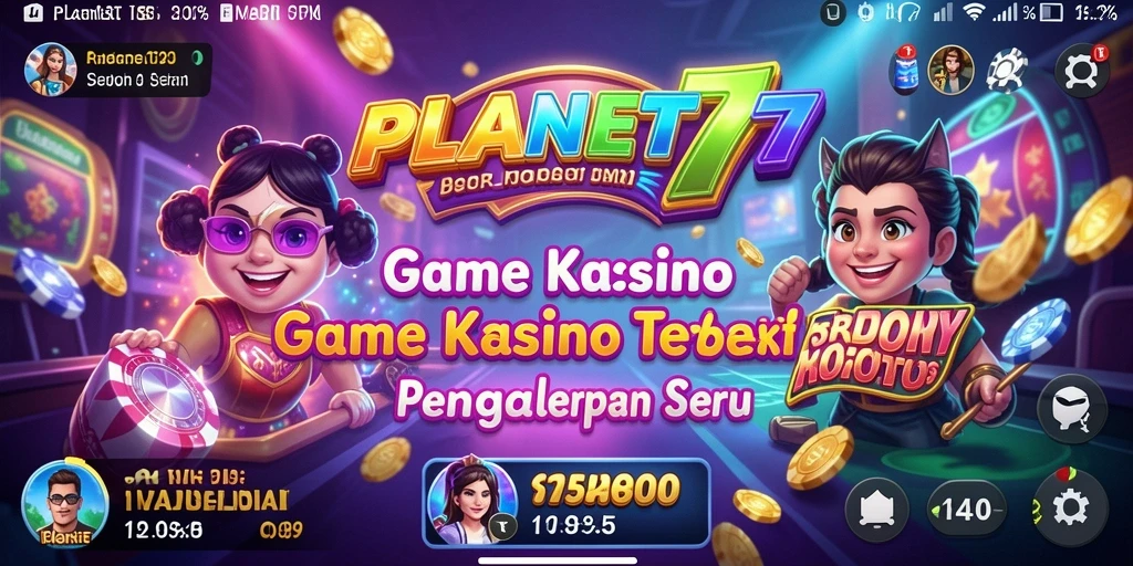 Tampilan menarik dari gameplay Kasino di PLANET77.